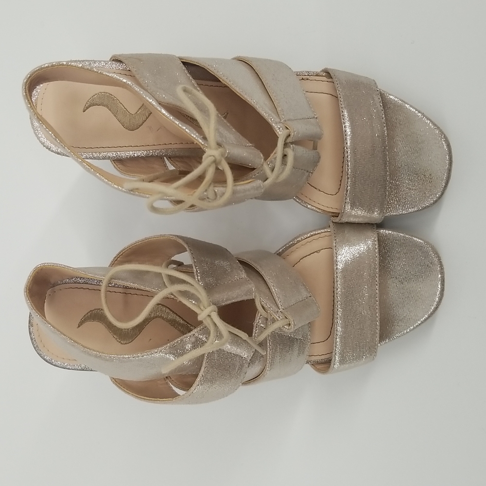 Nina Metallic Tie Up Sandals